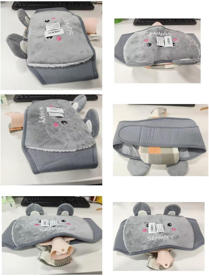 3PCS Fluffy Wrap around Hot Water Bottle for Period Pain Relief, Wearable for Waist, Back, Neck, Shoulders (Grey)